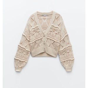 Cotton cardigan with pearl buttons